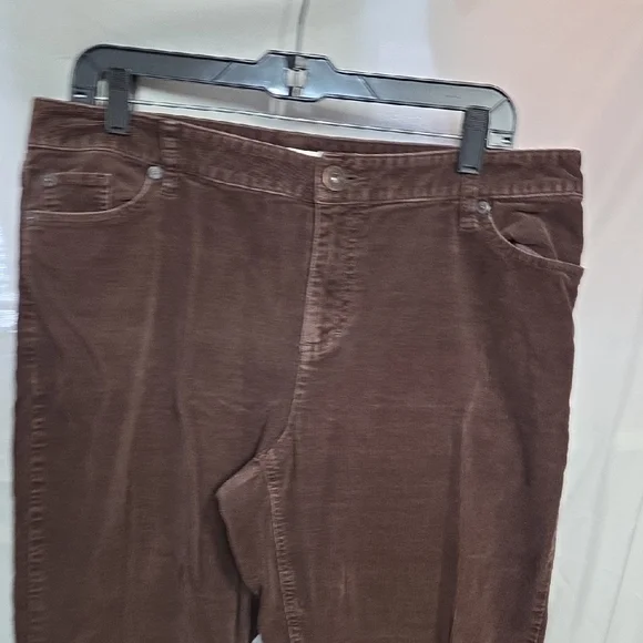 Coldwater Creek Corduroy Pants in Olive and Burgundy Sz 14 - Picture 4 of 15